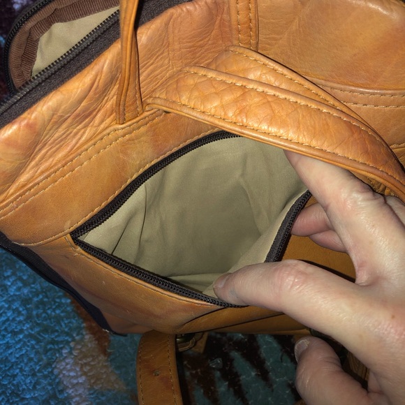Frye Leather Backpack Purse. There is a flaw, seen in the last photo. - Picture 7 of 9